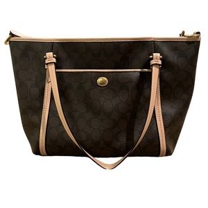 Classic Coach Print Brown Purse
